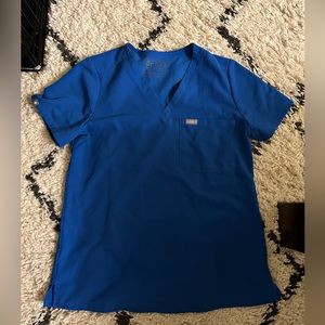 FIGS royal blue one pocket scrub top